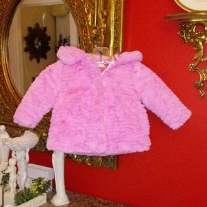 Girls Faux Fur Pistachio Jacket